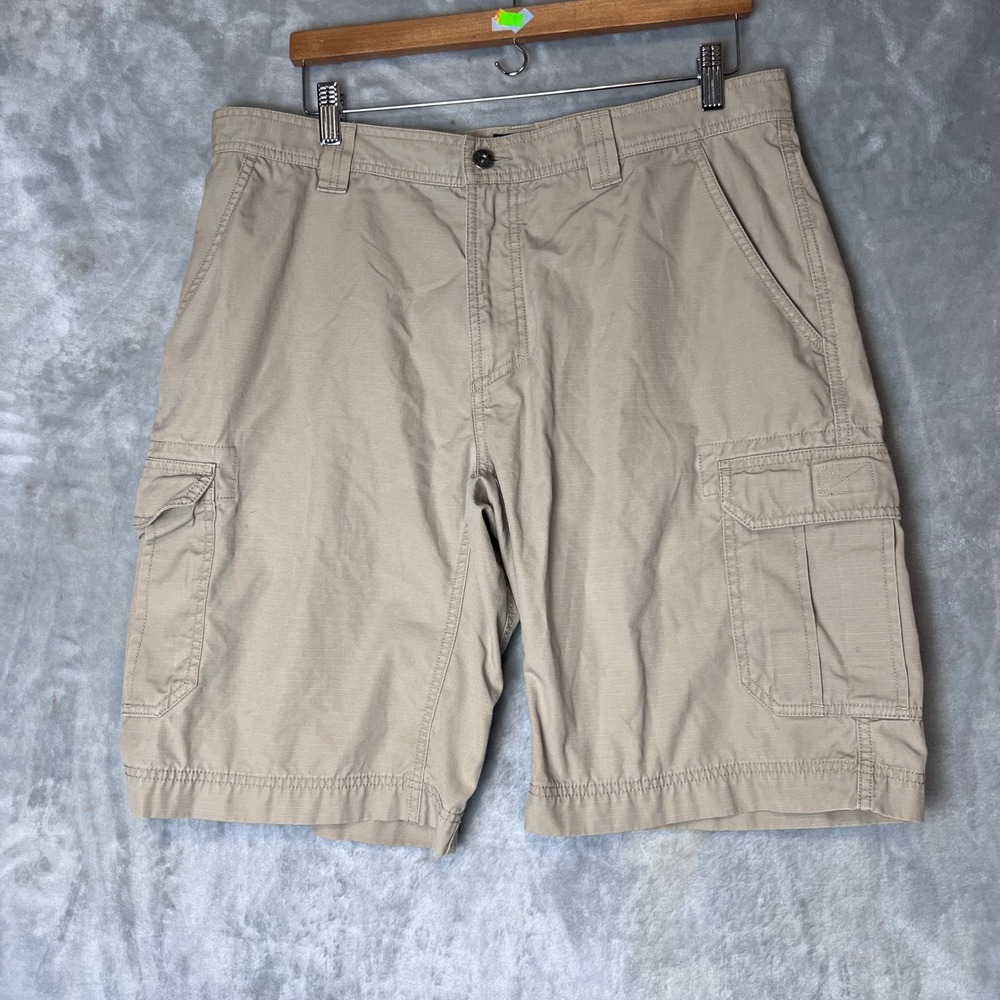 The North Face Mens Ripstop Cargo Shorts Khaki Tan Hiking Outdoor Size 38